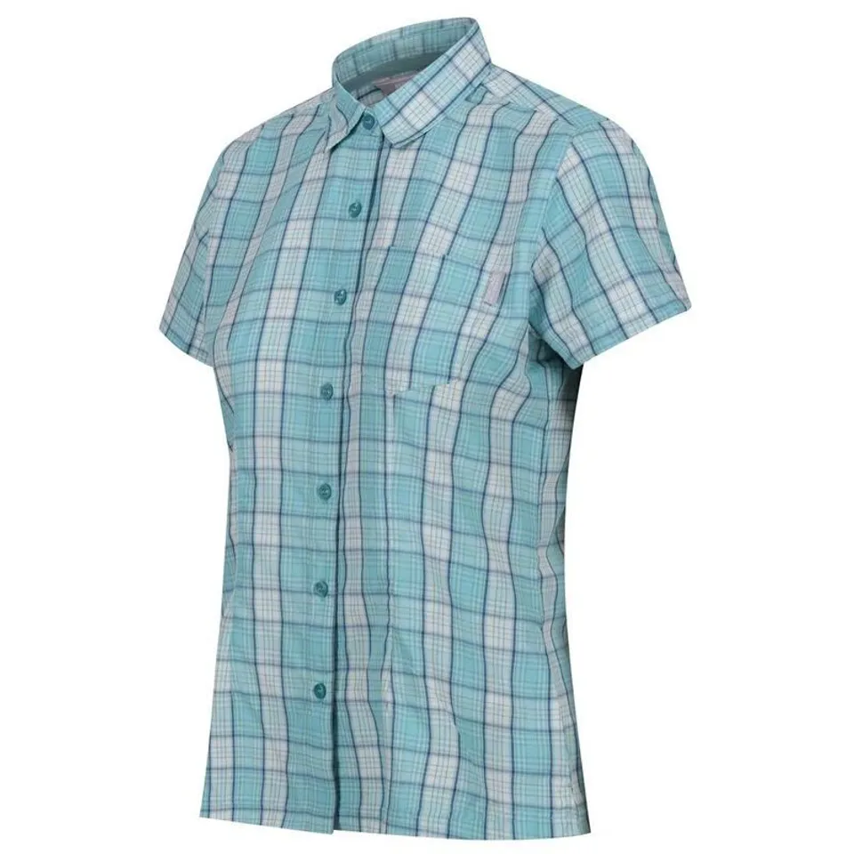 REGATTA MINDANO VII WOMEN'S SHIRT AMAZONITE CHECK SIZE 20