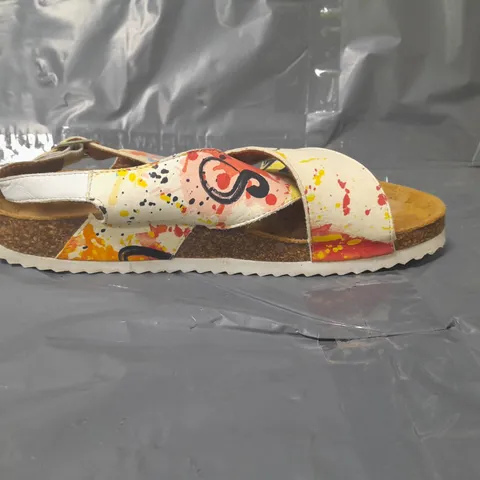 ADESSO EMMIE CROSS STRAP SANDALS YELLOW MULTI SIZE 6