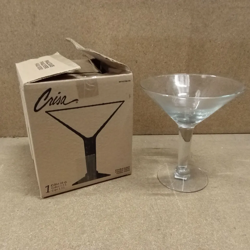BOXED OF APPROXIMATELY 6 x CRISA 1.3L GOBLET DRINKING GLASSES