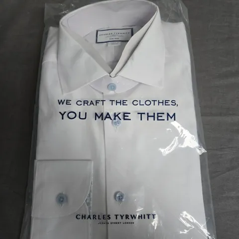 CHARLES TYRWHITT CLASSIC FIT WHITE SHIRT - 34INCH 