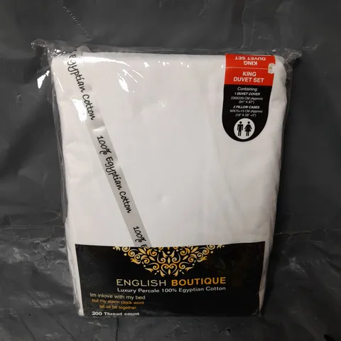 ENGLISH BOUTIQUE KING DUVET SET IN WHITE