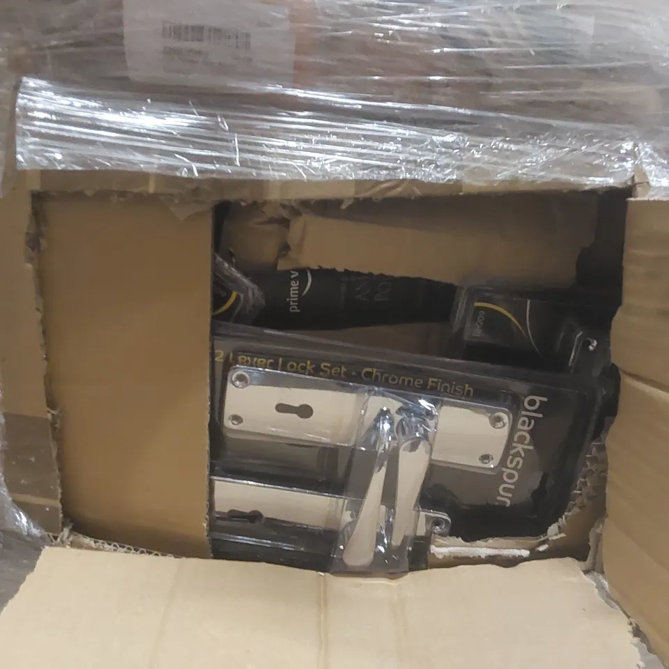 PALLET TO CONTAINING A VERY LARGE QUANTITY OF ASSORTED ITEMS INCLUDING: BLACKSPUR DOOR LOCKS, KITCHEN CUPBOARD STORAGE RACKS, KITTEN LAP TRAYS, FOOD STORAGE CONTAINERS ECT