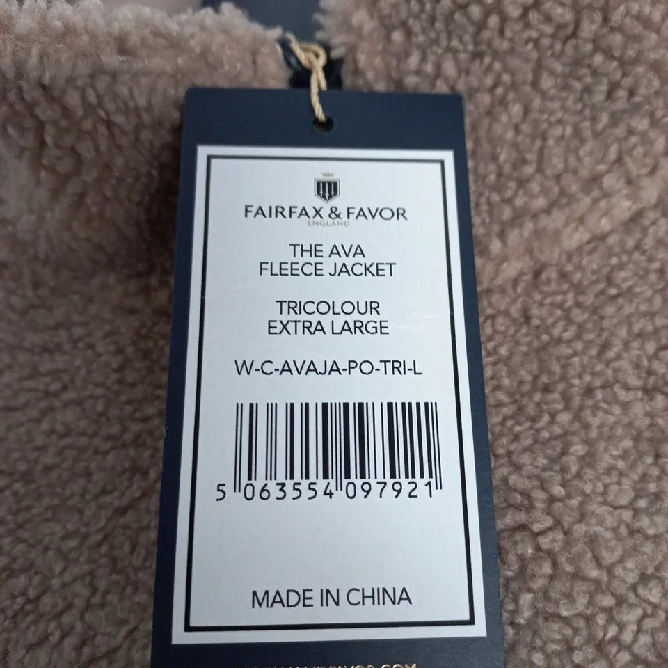 FAIRFAX & FAVOR THE AVA FLEECE JACKET, TRI‑COLOUR, XL