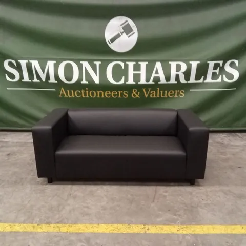 CLARKE 3 SEATER FAUX LEATHER SOFA