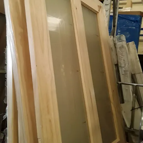VERTICAL 2 PANEL GLAZED PINE INTERNAL DOOR SIZE UNSPECIFIED 