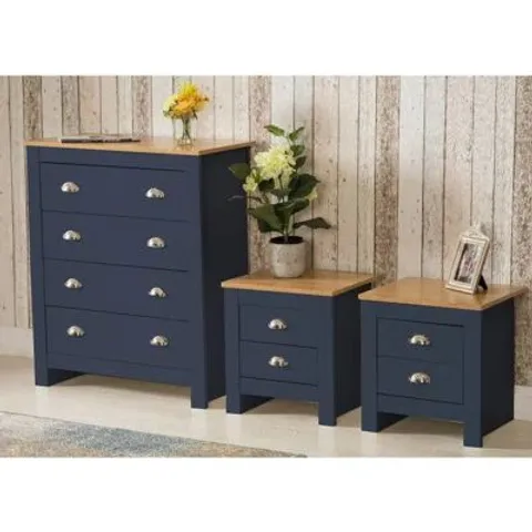 BOXEX AMARELIS 3 PIECE BEDROOM SET - BLUE/OAK (2 BOXES)