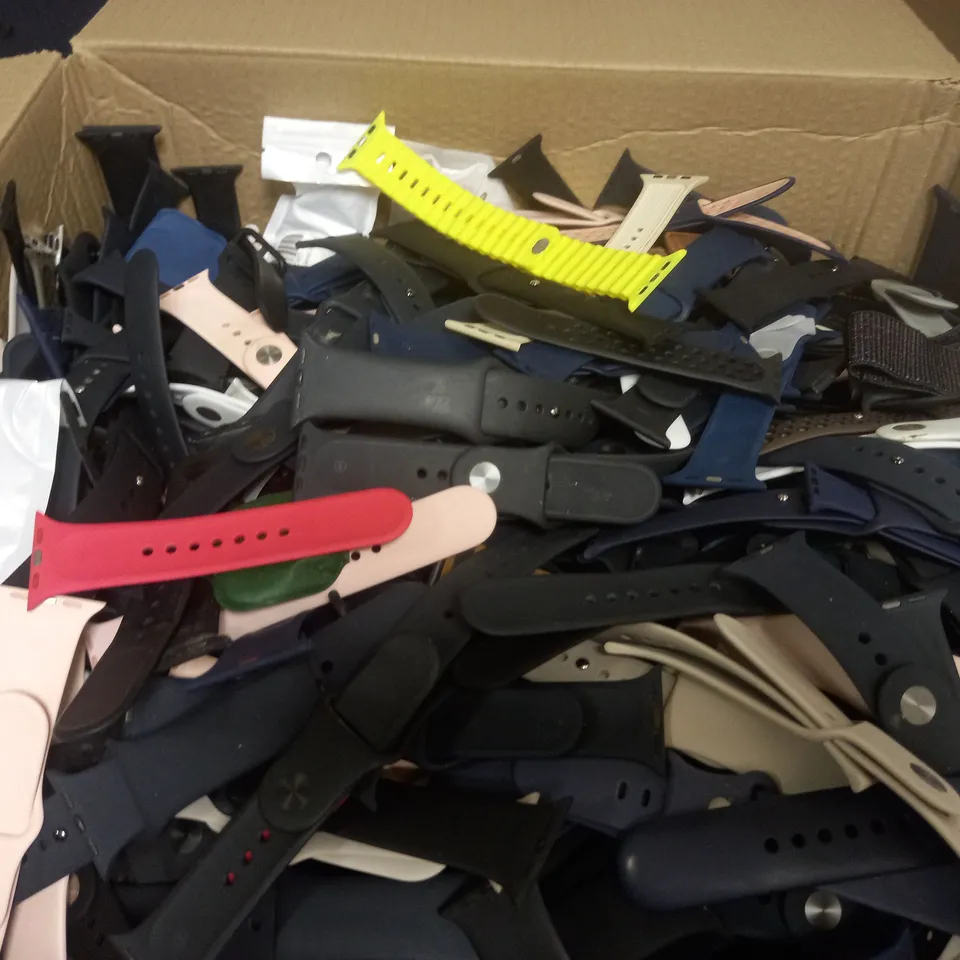 BOX OF LARGE AMOUNT OF ASSORTED LOOSE WATCH STRAPS - 10KG WORTH