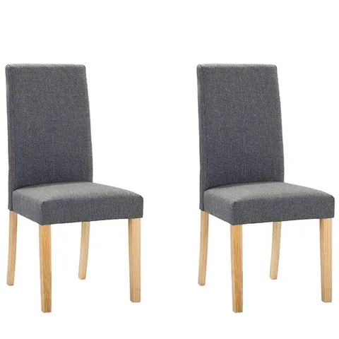 BOXED PAIR DAY UPHOLSTERED DINING CHAIRS GREY (SET OF 2 IN 1 BOX)
