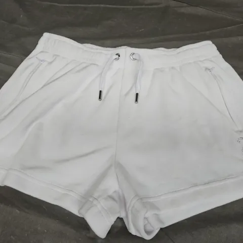 JUICY COUTURE VELVET SHORTS, WHITE - UK SIZE M 