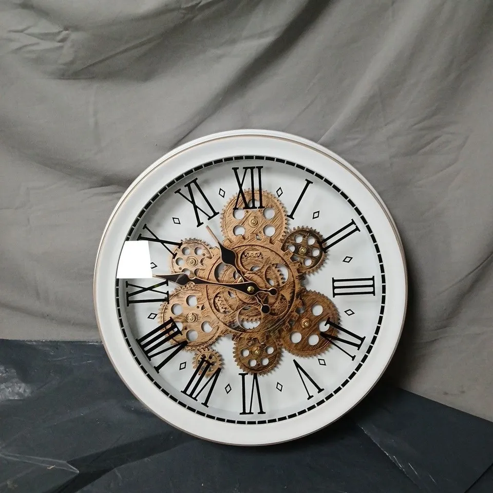 WHITE WALL CLOCK 35CM APPROX BOXED