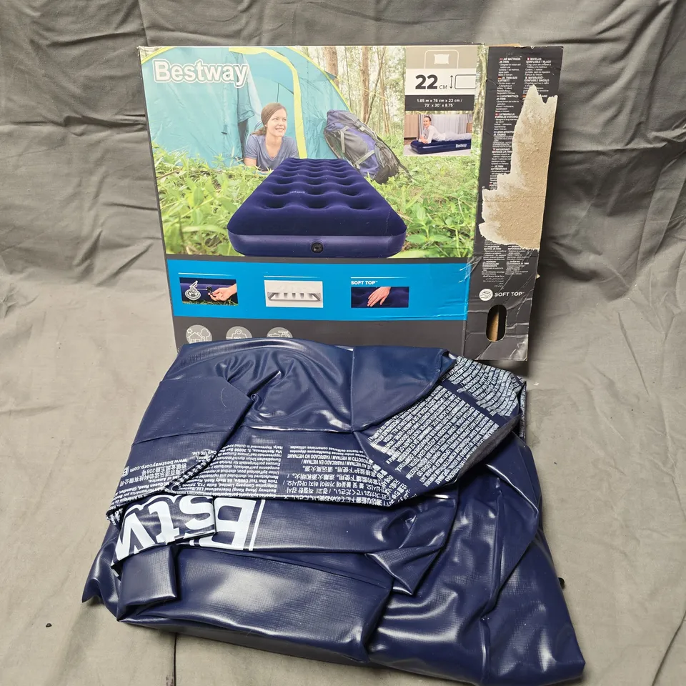 BESTWAY TWIN-SIZE INFLATABLE AIR MATTRESS – 185 X 76 X 22 CM, BOXED