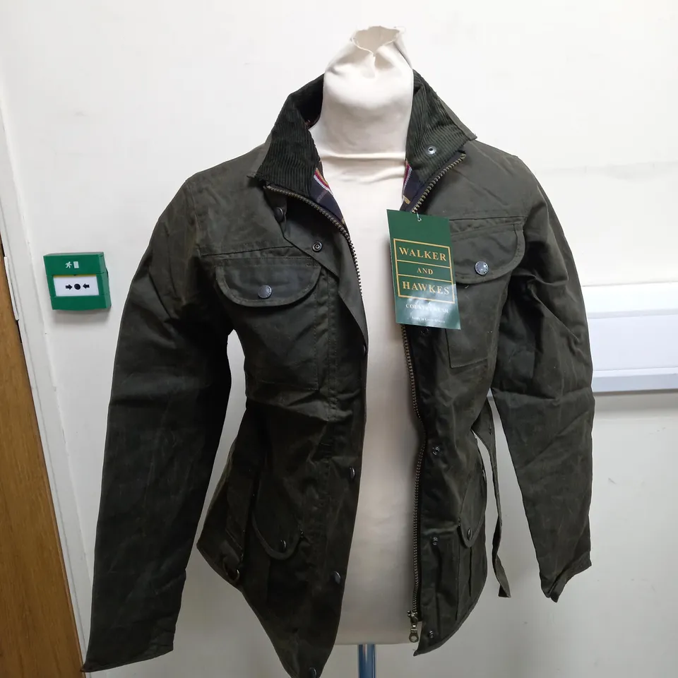 WALKER AND HAWKES WOMENS BELTED JACKET SIZE 8 