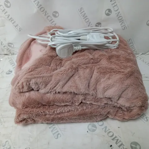 BOXED COZEE HOME VELVETSOFT HEATED THROW IN PINK