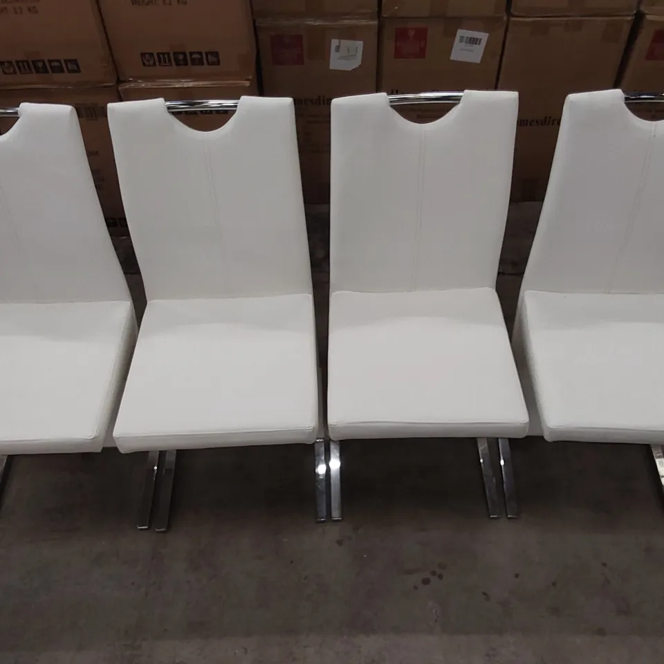 SET OF 6 DESIGNER FAUX LEATHER DINING CHAIRS