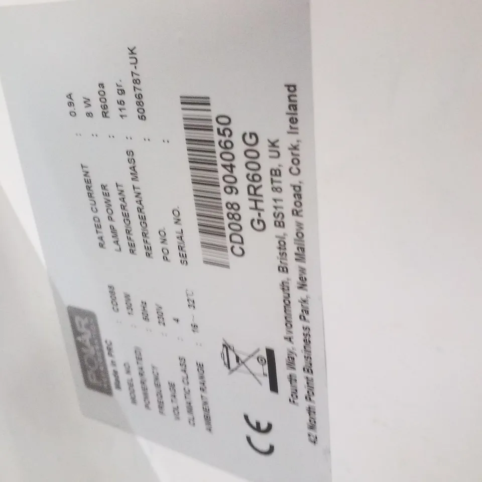 POLAR CD088 UPRIGHT DISPLAY FRIDGE