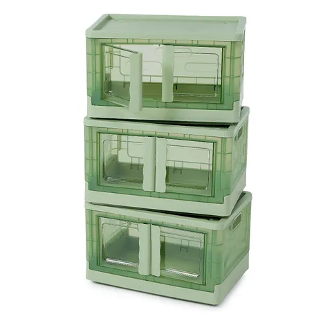 ORGANISED OPTIONS SET OF 3 42L COLLAPSIBLE STORAGE BOXES