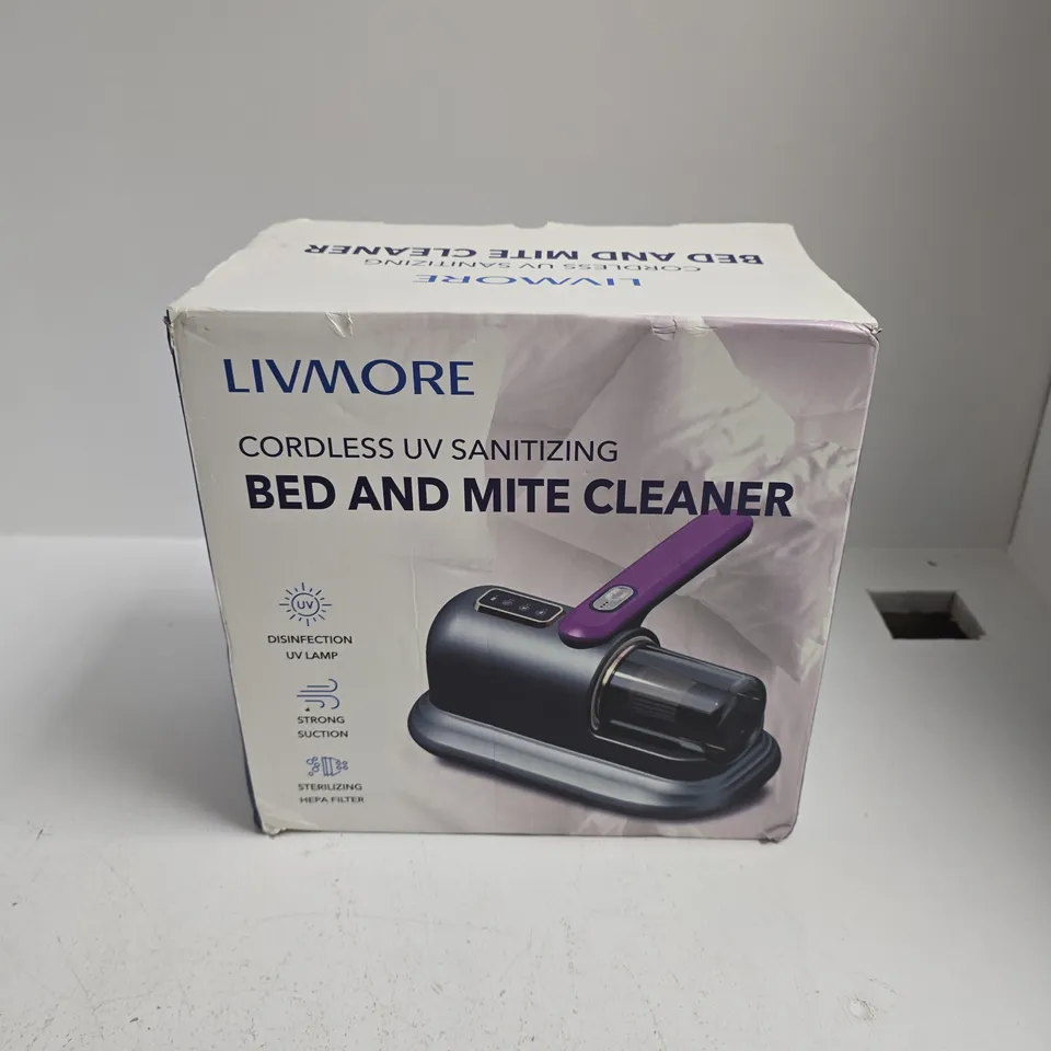 BOXED LIVMORE CORDLESS SANITIZING BED AND MITE CLEANER