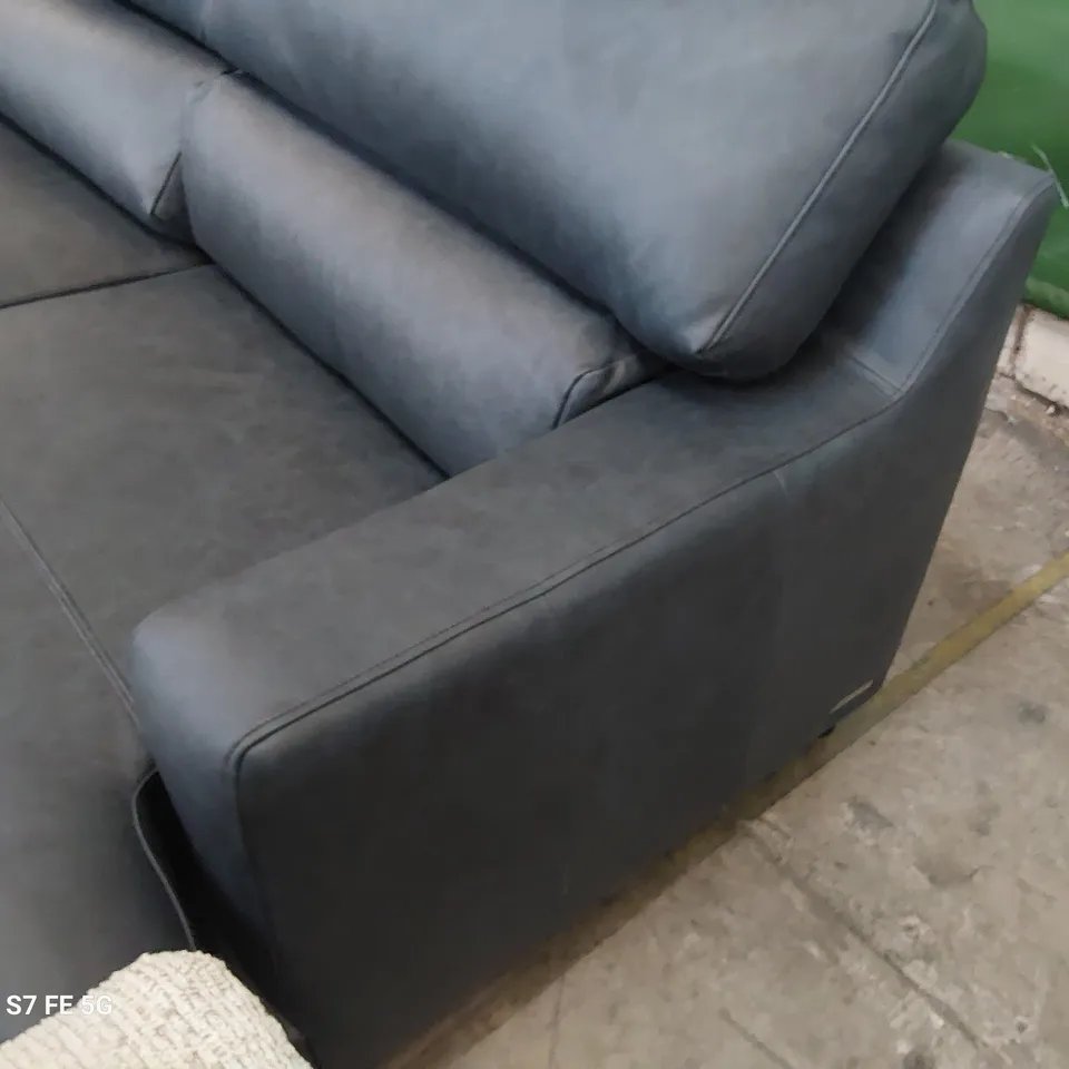 QUALITY BRITISH DESIGNER LOUNGE Co.  ROMILY THREE SEATER SOFA VINTAGE LEATHER SHADOW