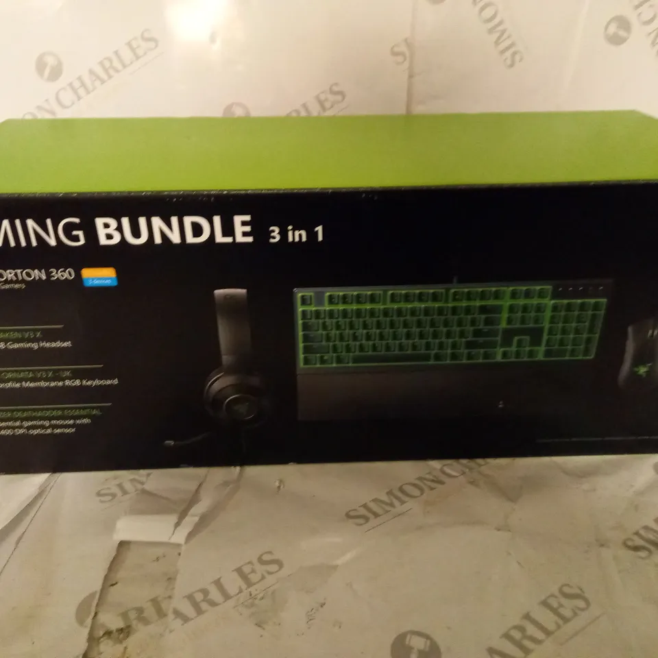 BRAND NEW BOXED RAZER GAMING BUNDLE 3 IN 1 TO INCLUDE - GAMING HEADSET, MEMBRANE RGB KEYBOARD AND ESSENTIAL GAMING MOUSE