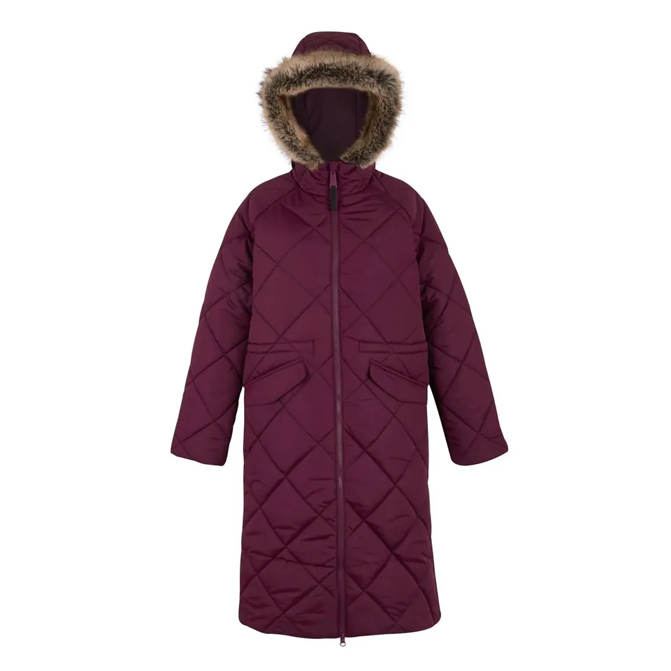 BRAND NEW REGATTA WOMENS FREYLA LONGLINE QUILTED PADDED JACKET IN FIG SIZE UK 24