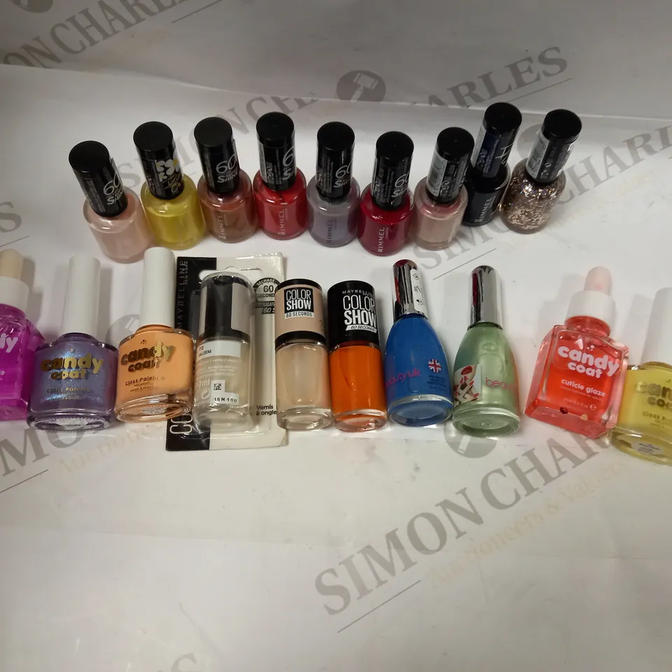 ASSORTMENT OF NAIL LACQUER PREMIUM BRANDS APPROX 20 ITEMS 