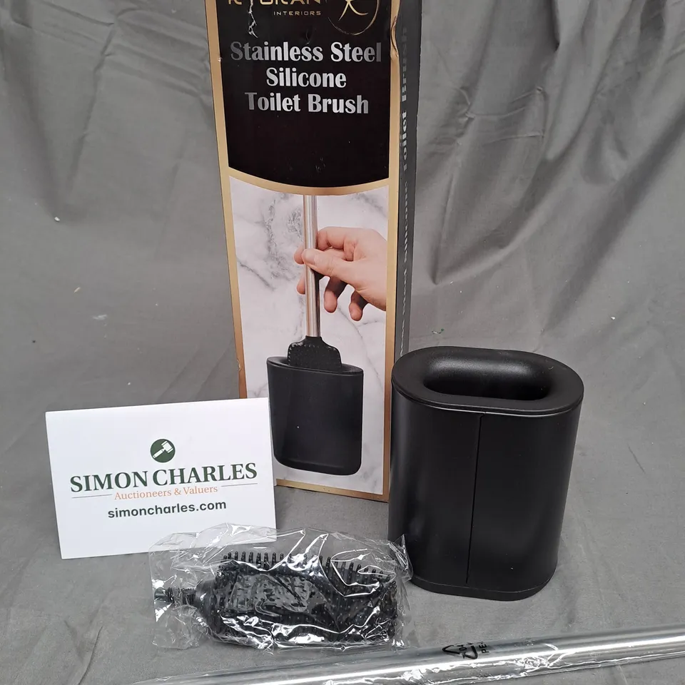 BOXED RYOKAN INTERIORS STAINLESS STEEL SILICONE TOILET BRUSH 