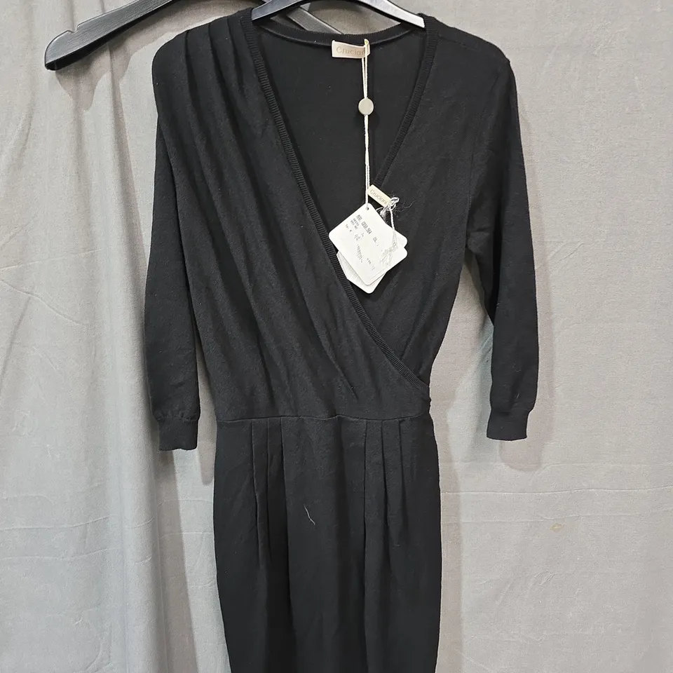 CRUCIANI WOMEN'S BLACK WRAP DRESS