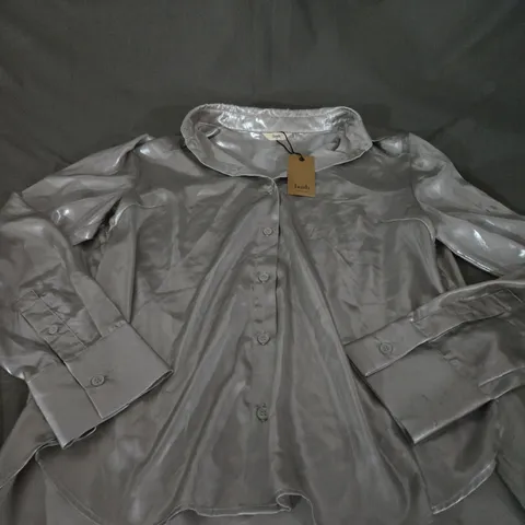 HUSH NATASHA METALLIC SHIRT - SIZE 10