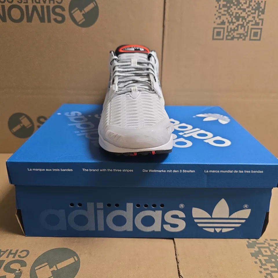 BOXED PAIR OF ADIDAS CLIMACOOL 1 TRAINERS IN WHITE/BLACK/RED SIZE UK 9