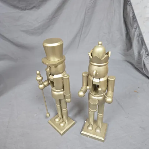 GOLD-TONE NUTCRACKER SOLDIER FIGURINES (SET OF 2) – DECORATIVE HOME DECOR