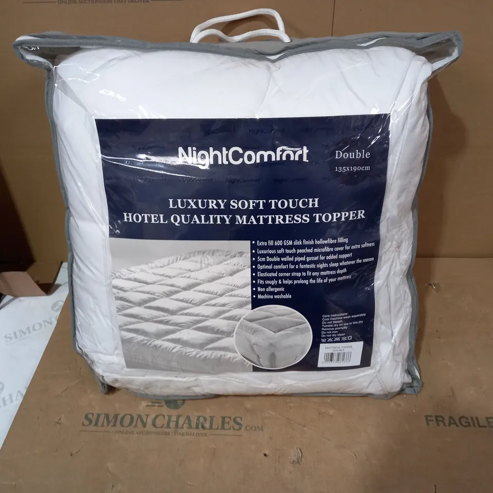 NIGHT COMFORT LUXURY SOFT TOUCH HOTEL MATTRESS TOPPER - DOUBLE