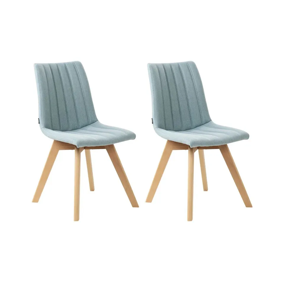 BOXED SET OF 2 DINING CHAIRS CALGARY II FABRIC - LIGHT BLUE