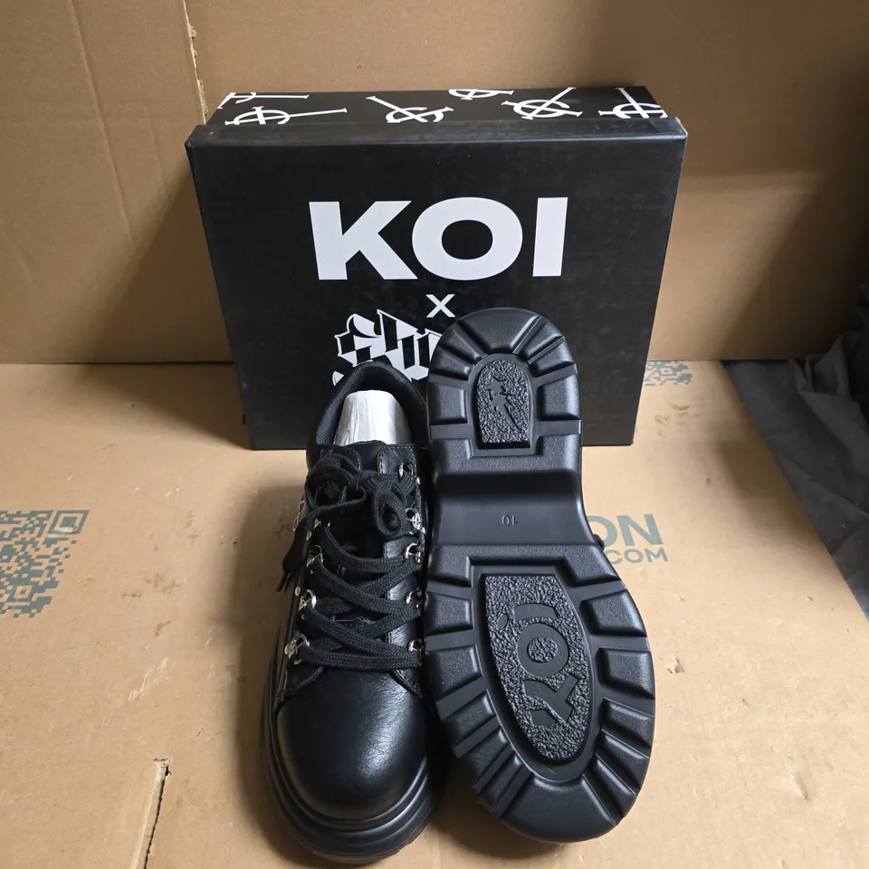 KOI GHOST ZENITH CRUCIFIX CHUNKY TRAINERS - BLACK - UK SIZE 10 