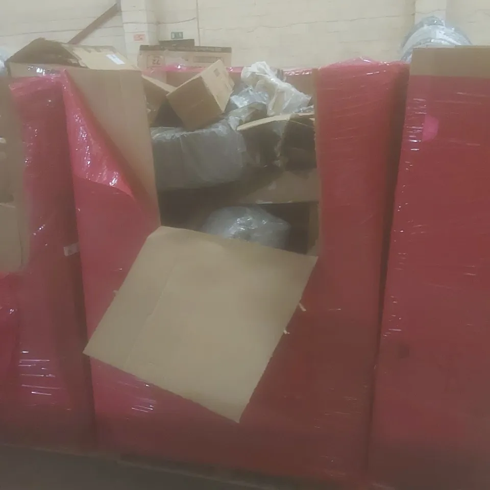 PALLET OF ASSORTED HOUSEHOLD ITEMS AND CONSUMER PRODUCTS TO INCLUDE; BOXED FURNITURE ETC 