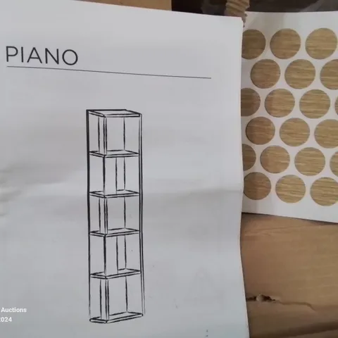 BOXED PIANO CUBED SHELVING UNIT IN LIGHT OAK