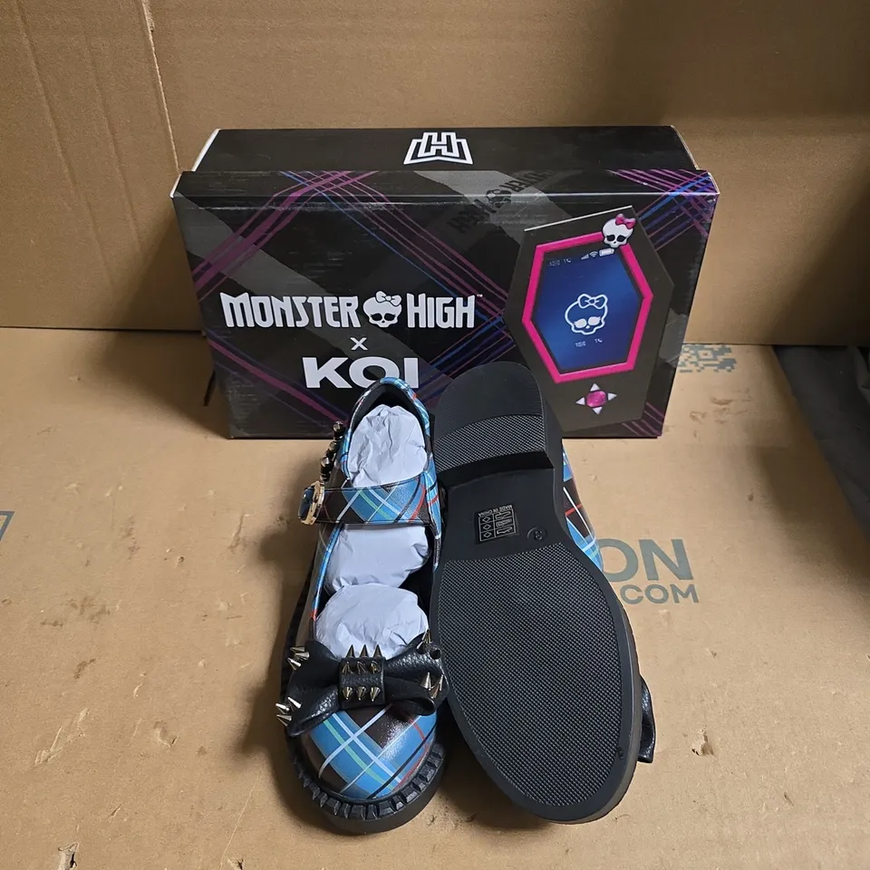 KOI MONSTER HIGH SIMULACRUMS PLAID MARY JANES - GREEN CHECK - UK SIZE 3