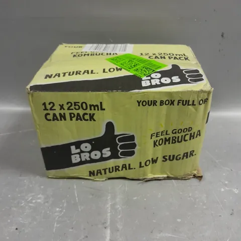 BOXED LO BROS FEEL GOOD KOMBUCHA DRINKS - 12 X 250ML - COLLECTION ONLY