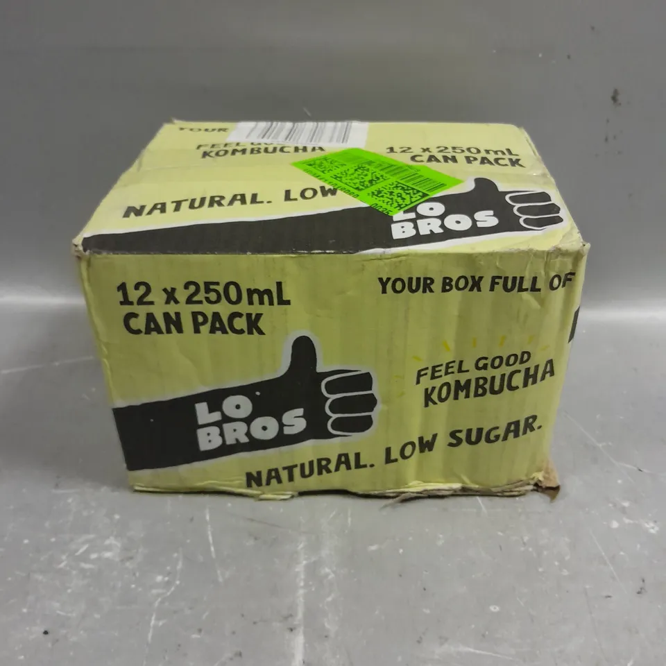 BOXED LO BROS FEEL GOOD KOMBUCHA DRINKS - 12 X 250ML - COLLECTION ONLY 