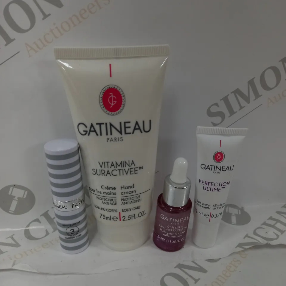 GIFT BAG OF ASSORTED GATINEAU PRODUCTS TO INCLUDE - HAND CREAM - FIRMING FACIAL OIL - MIRACLE EYE CONTOUR CREAM 