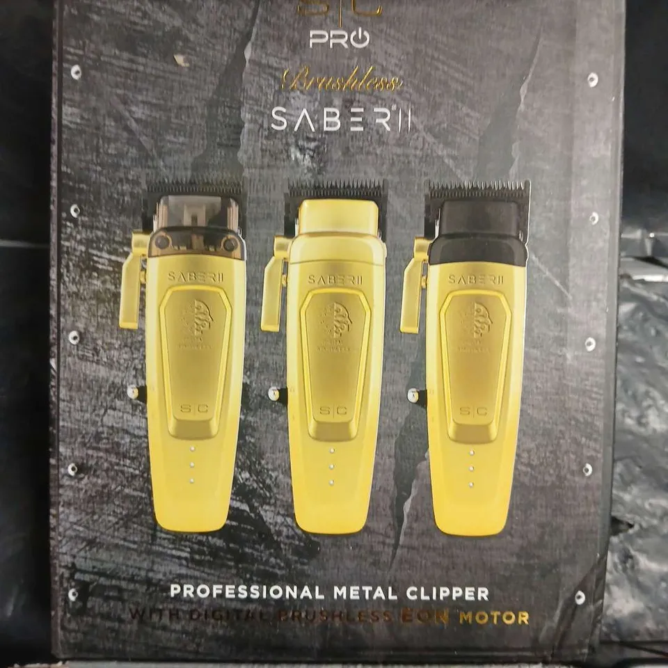 SABER II Professional Metal Clip​per – Yellow cordless hair clipper kit
