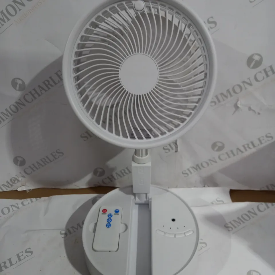 BELL & HOWELL OSCILLATING FOLDING RECHARGEABLE FAN, WHITE