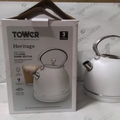 BOXED TOWER 1.7L DOME WHITE KETTLE 