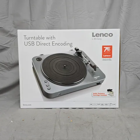LENCO TURNTABLE L-85 GREY – USB DIRECT ENCODING, BOXED
