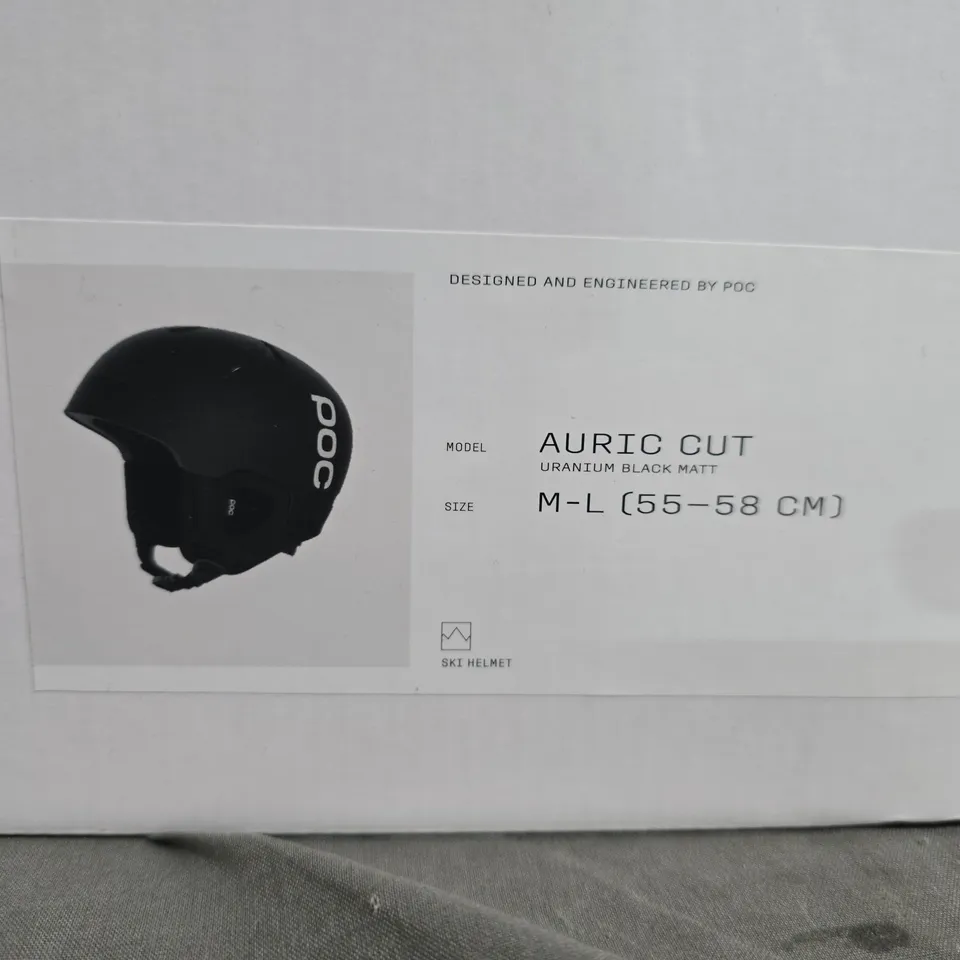 POC Auric Cut Ski Helmet – Uranium Black Matt, Size M-L (55–58 cm)