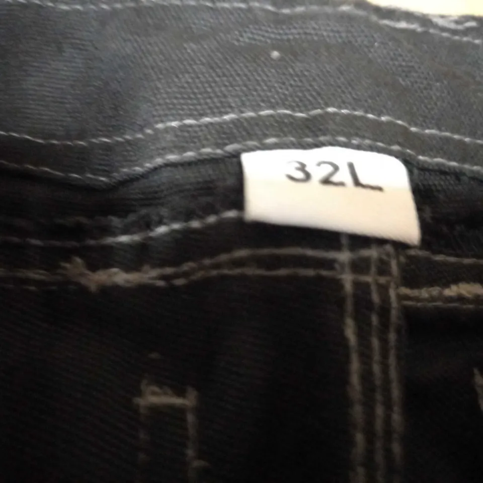 JCB HARD WEARING BLACK/KHAKI WORK TROUSERS - SIZE W32/LONG