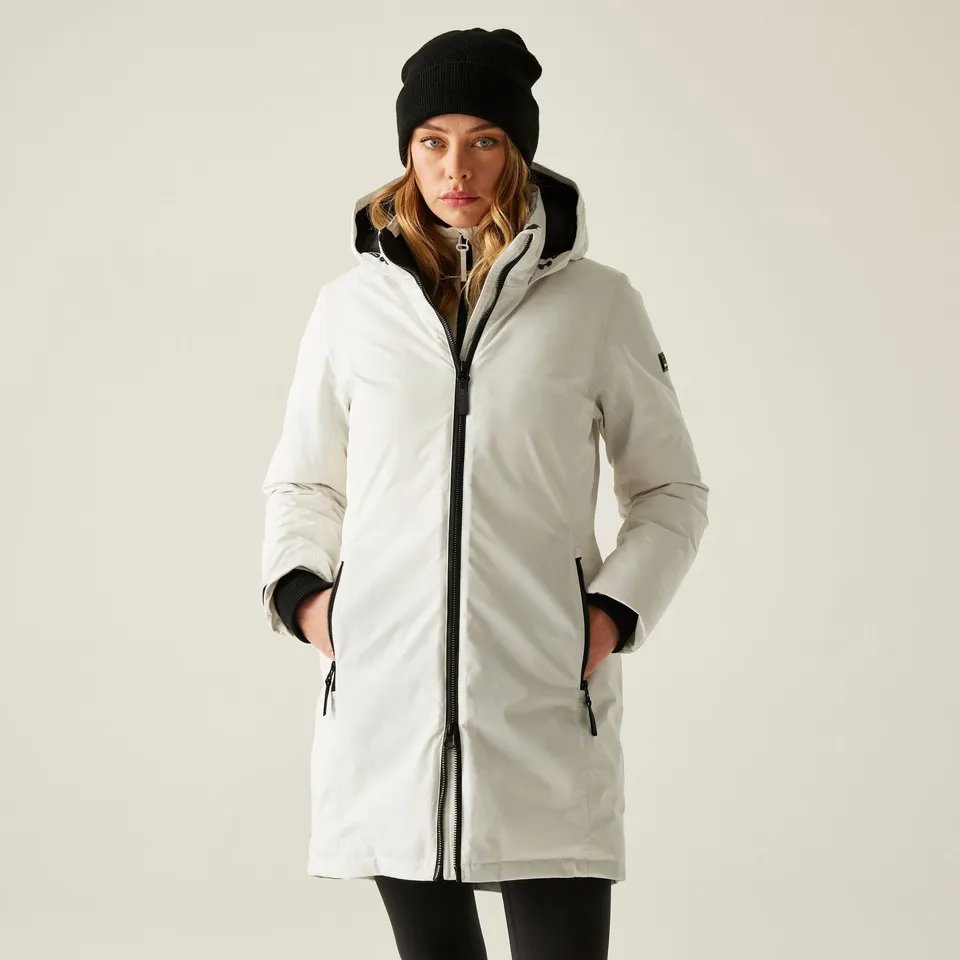 BRAND NEW REGATTA WOMEN'S MARRON WATERPROOF INSULATED JACKET IN STONE WHITE - 10
