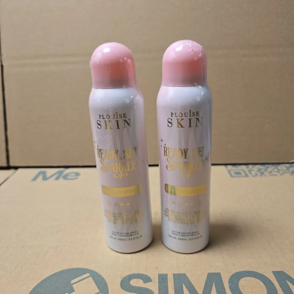 2 X PLOUISE READY SET SPARKLE STARLIGHT SPARKLE GLITTER SETTING SPRAY 100ML UNBOXED