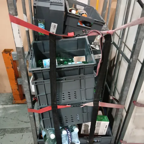 CAGE OF ASSORTED PRODUCTS TO INCLUDE; DANFOSS DIRT FILTER, SAN PELLEGRINO, TODLETH STILL SPRING WATER