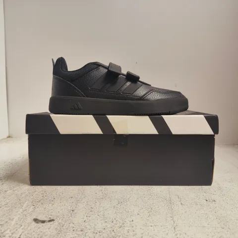 BOXED PAIR OF ADIDAS TENSAUR SPORT 3.0 TRAINERS IN BLACK SIZE UK 2