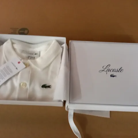 BOXED LACOSTE KIDS WHITE POLO SHIRT